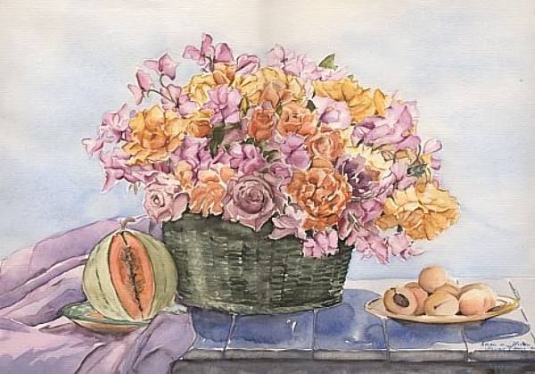 Aquarell Rosen/Wicken