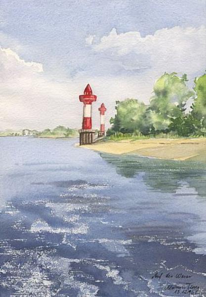 Aquarell/Auf der Weser