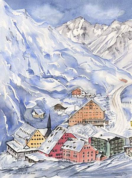 Aquarell/St.Christoph am Arlberg