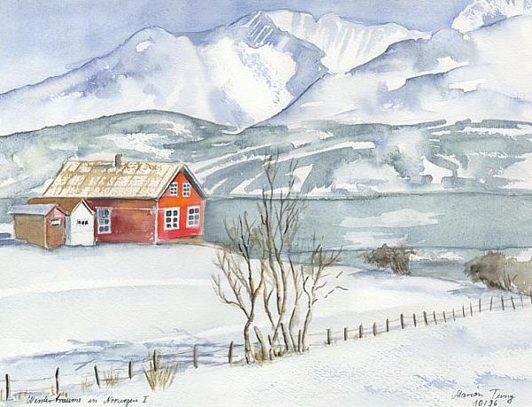 Aquarell/Winter in Norwegen2